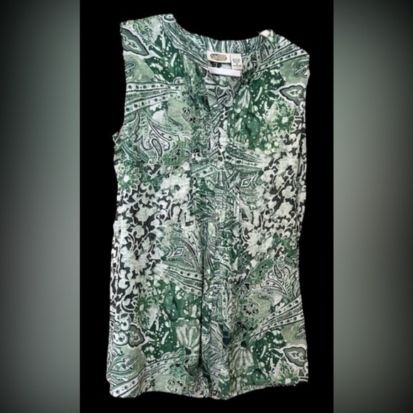 Green Cotton Tunic, Medium - Picture 1 of 8
